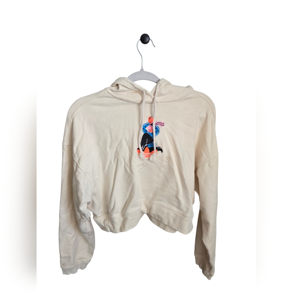 Adidas Cream Hoodie with Colorful Graphic